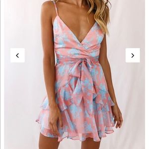 kerry layered ruffle cami strap dress rose by Selfie Leslie